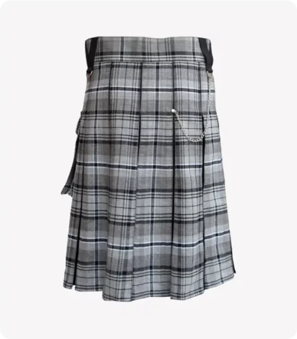 Box Pleated Grey Hamilton Modern Kilt