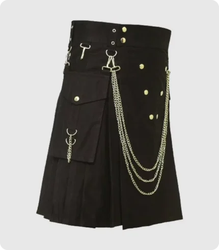 Famous Cargo Utility Kilt With Golden Chains