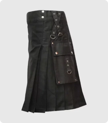 Gothic Fashion Black Utility kilt