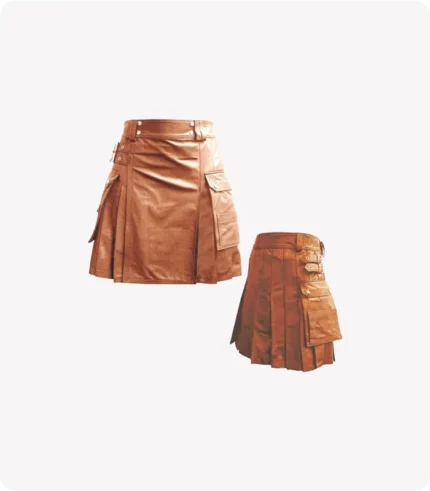 Luxurious Brown Leather Kilt