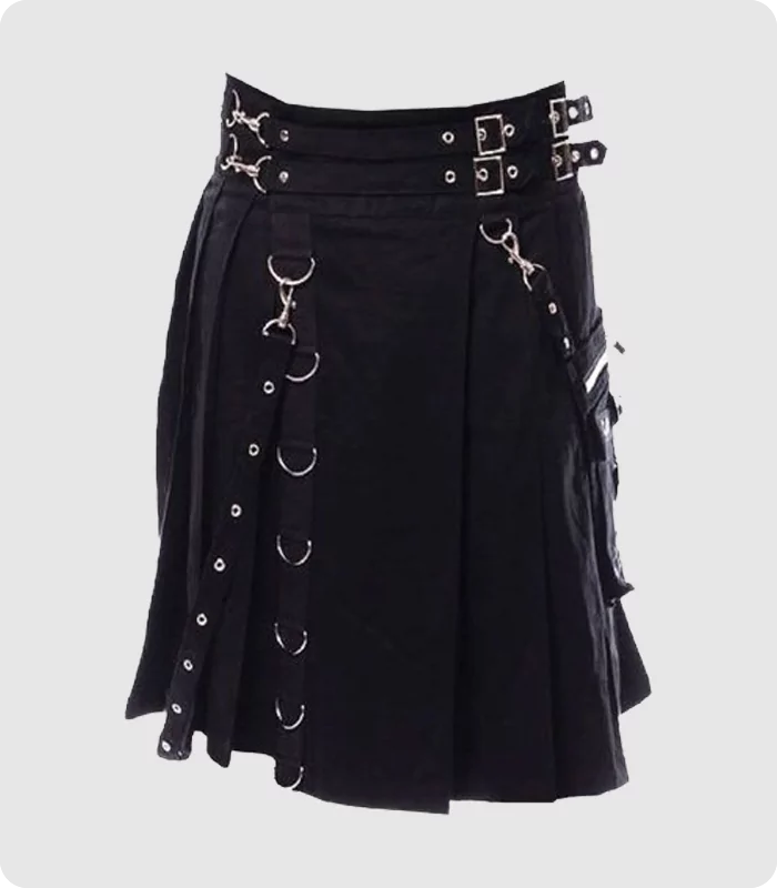 Modern Black Punk Kilt