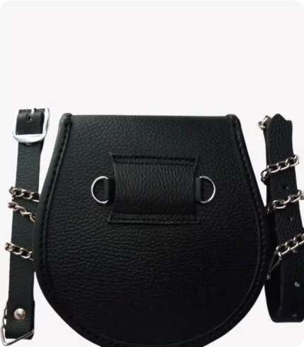 Scottish Three Tassel Leather Sporran With Free Chain Belt